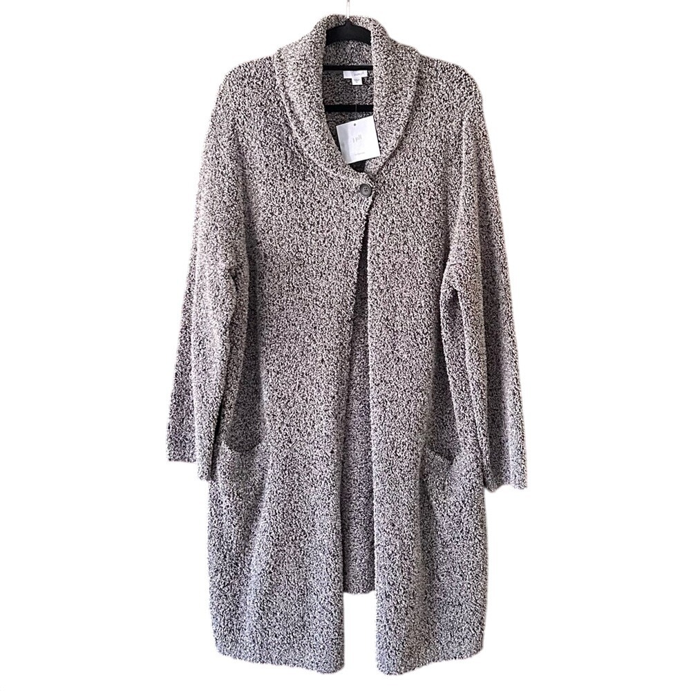 J. Jill Gray Bouclé Shawl Collar Cardigan Coatigan